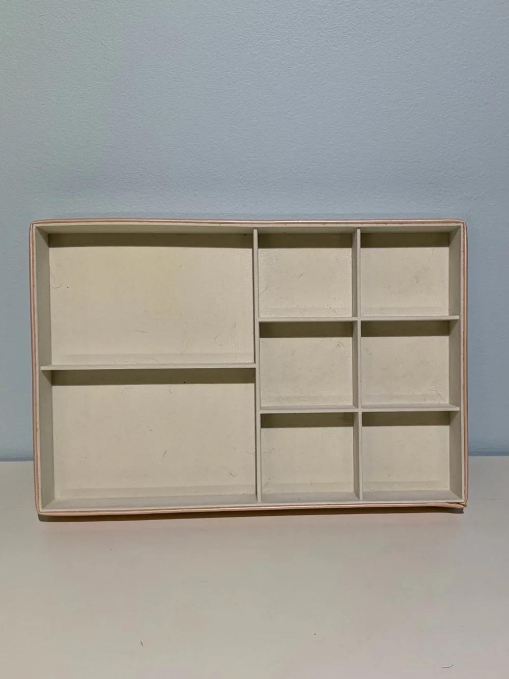 Pink Beige Multi Compartment Stackable Jewelry and Accessories Organizer Tray
